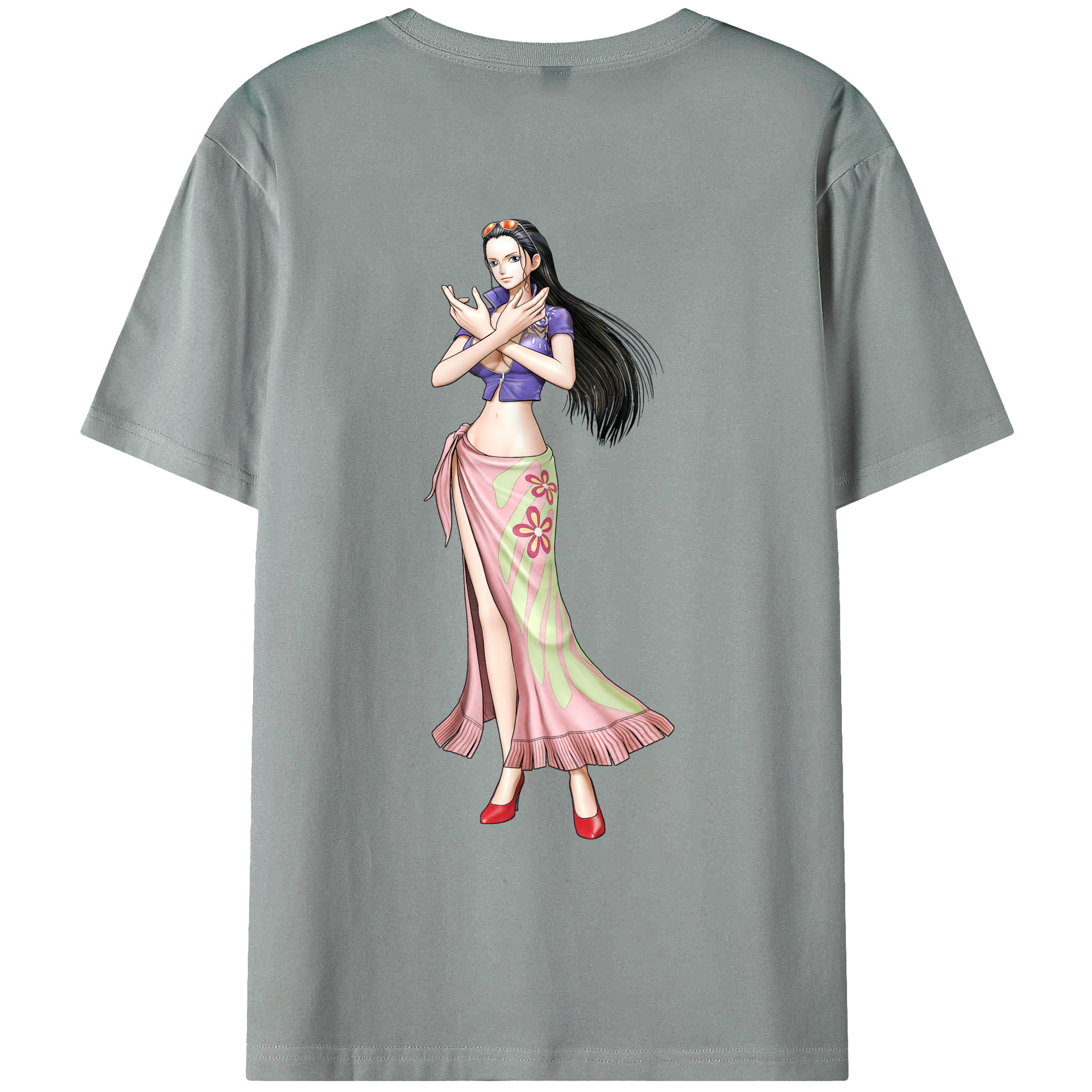 ワンピース ニコ・ロビン ONE PIECE Nico Robin 綿100％ メンズ半袖Tシャツ（バックプリント） 通気性
